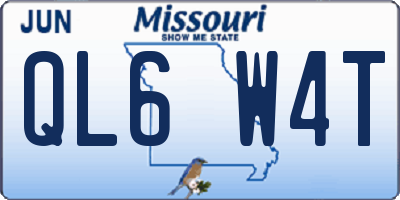 MO license plate QL6W4T