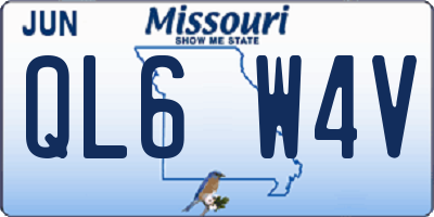 MO license plate QL6W4V