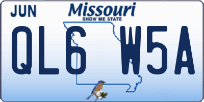 MO license plate QL6W5A