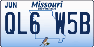 MO license plate QL6W5B