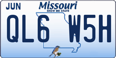 MO license plate QL6W5H