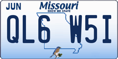 MO license plate QL6W5I