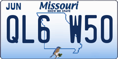 MO license plate QL6W5O