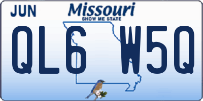 MO license plate QL6W5Q