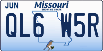 MO license plate QL6W5R