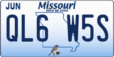 MO license plate QL6W5S