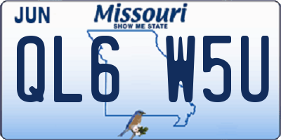 MO license plate QL6W5U