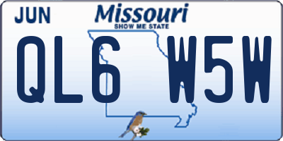 MO license plate QL6W5W