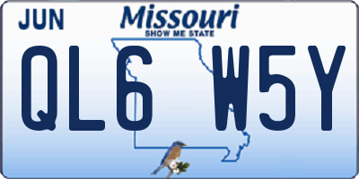 MO license plate QL6W5Y