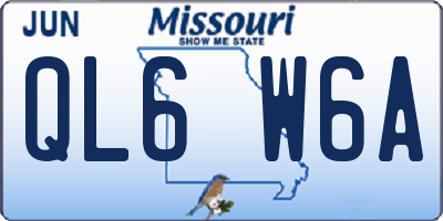 MO license plate QL6W6A