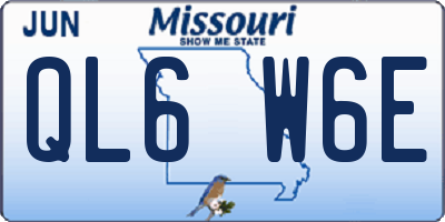 MO license plate QL6W6E