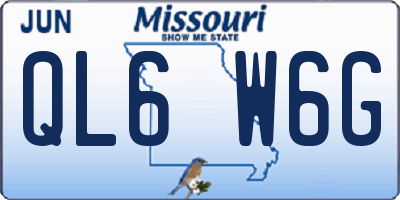 MO license plate QL6W6G