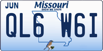 MO license plate QL6W6I