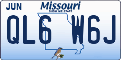 MO license plate QL6W6J