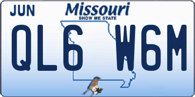 MO license plate QL6W6M