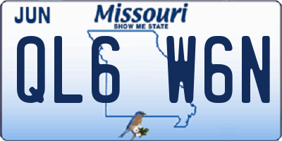 MO license plate QL6W6N
