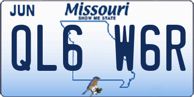MO license plate QL6W6R