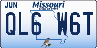 MO license plate QL6W6T