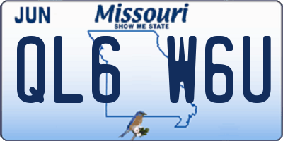 MO license plate QL6W6U