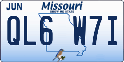MO license plate QL6W7I