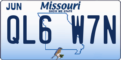 MO license plate QL6W7N