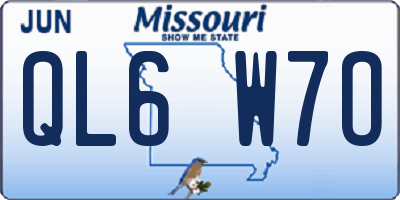 MO license plate QL6W7O
