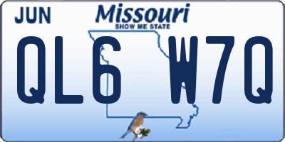 MO license plate QL6W7Q