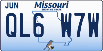 MO license plate QL6W7W