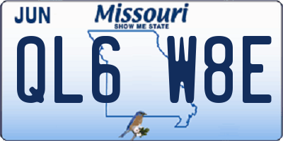MO license plate QL6W8E