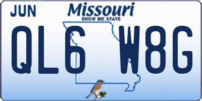 MO license plate QL6W8G