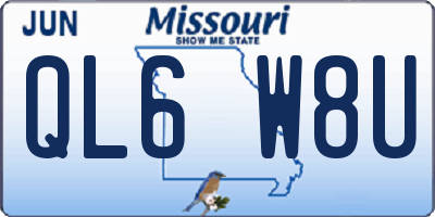 MO license plate QL6W8U