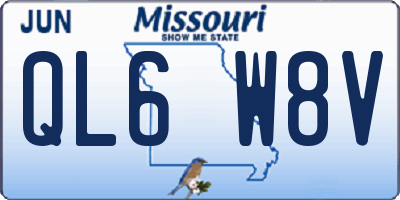 MO license plate QL6W8V