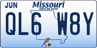 MO license plate QL6W8Y
