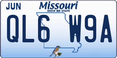 MO license plate QL6W9A