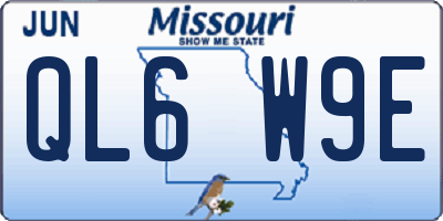 MO license plate QL6W9E