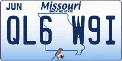 MO license plate QL6W9I