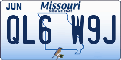 MO license plate QL6W9J