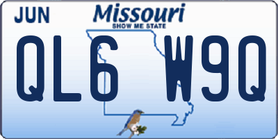 MO license plate QL6W9Q