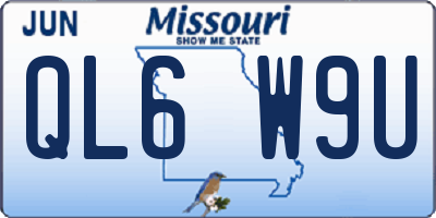 MO license plate QL6W9U