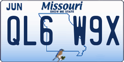 MO license plate QL6W9X