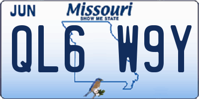 MO license plate QL6W9Y