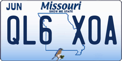MO license plate QL6X0A