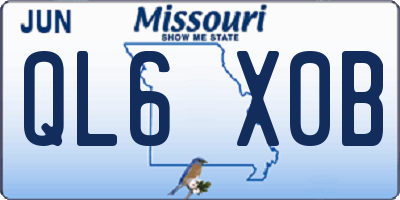 MO license plate QL6X0B