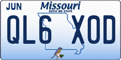 MO license plate QL6X0D