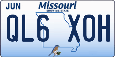 MO license plate QL6X0H