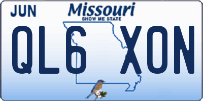 MO license plate QL6X0N