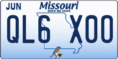 MO license plate QL6X0O