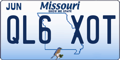 MO license plate QL6X0T