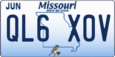 MO license plate QL6X0V