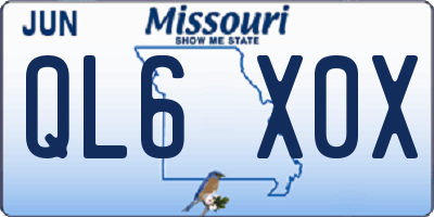 MO license plate QL6X0X